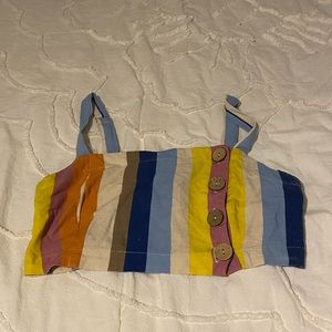 summery multicolor striped forever 21 crop top